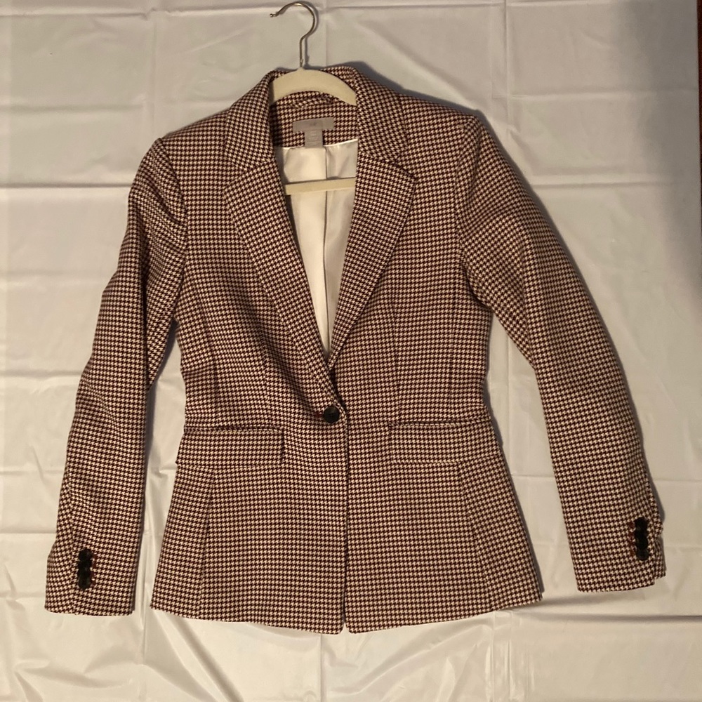 Checkered blazer sz4 H&M